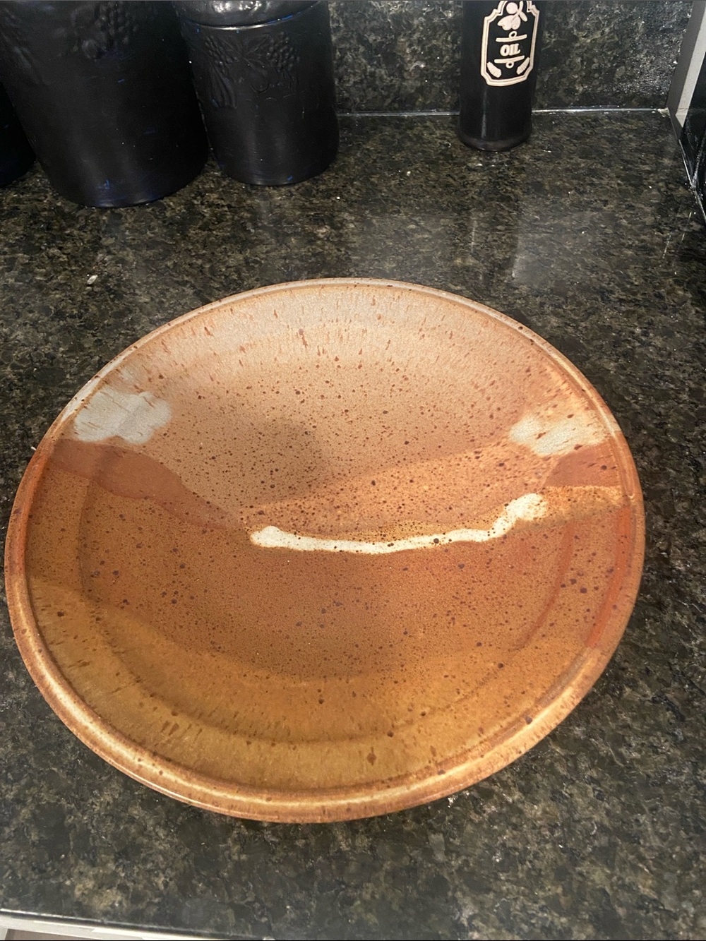 Handmade Rustic Glazed Stoneware Bowl - Brown & Cream